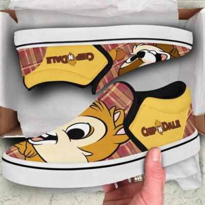 Chip and Dale Cartoon Movie Couple Brown Yellow Pattern Disney Graphic Cartoon Unisex Slip On Low Top Canvas Shoes 2 Chip and Dale Cartoon Movie Couple Brown Yellow Pattern Disney Graphic Cartoon Unisex Slip On Low Top Canvas Shoes 2