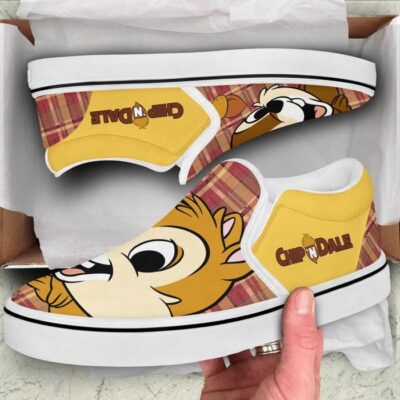 Chip and Dale Cartoon Movie Couple Brown Yellow Pattern Disney Graphic Cartoon Unisex Slip On Low Top Canvas Shoes 3 Chip and Dale Cartoon Movie Couple Brown Yellow Pattern Disney Graphic Cartoon Unisex Slip On Low Top Canvas Shoes 3