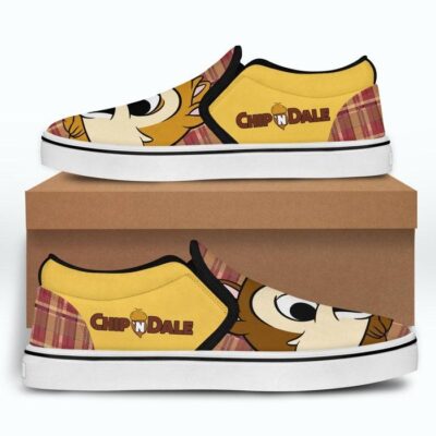 Chip and Dale Cartoon Movie Couple Brown Yellow Pattern Disney Graphic Cartoon Unisex Slip On Low Top Canvas Shoes 4 Chip and Dale Cartoon Movie Couple Brown Yellow Pattern Disney Graphic Cartoon Unisex Slip On Low Top Canvas Shoes 4
