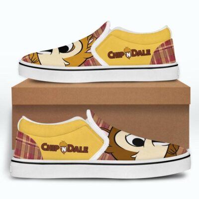 Chip and Dale Cartoon Movie Couple Brown Yellow Pattern Disney Graphic Cartoon Unisex Slip On Low Top Canvas Shoes 5 Chip and Dale Cartoon Movie Couple Brown Yellow Pattern Disney Graphic Cartoon Unisex Slip On Low Top Canvas Shoes 5