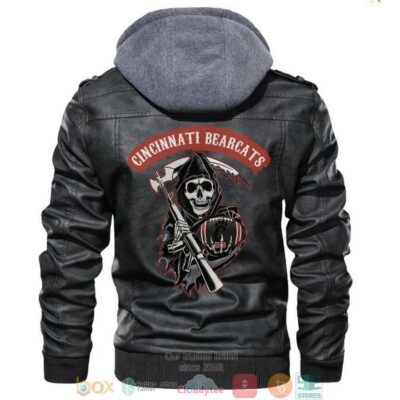 Cincinnati Bearcats NCAA Football Sons Of Anarchy Black Leather Jacket LJ0881