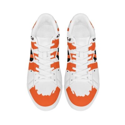 Cincinnati Bengals Low Top Leather Skate Shoes Tennis Shoes Sneaker For Fans White Sole 3