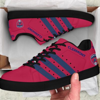 Clermont Foot Auvergne 63 Low Top Leather Stan Smith Shoes - Black Sole SST1654