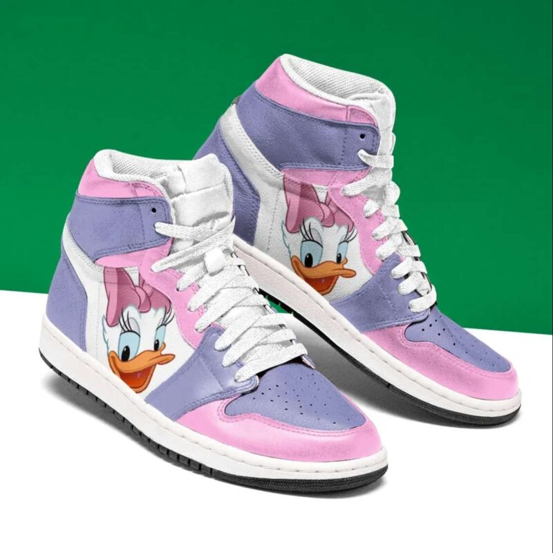 Daisy Duck Air Jordan 1 High Top Sneakers Custom Shoes For Fans