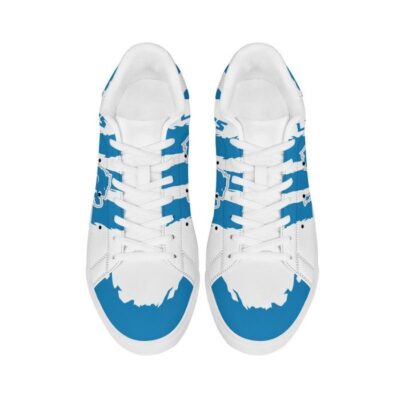 Detroit Lions Low Top Leather Skate Shoes Tennis Shoes Sneaker For Fans White Sole 3