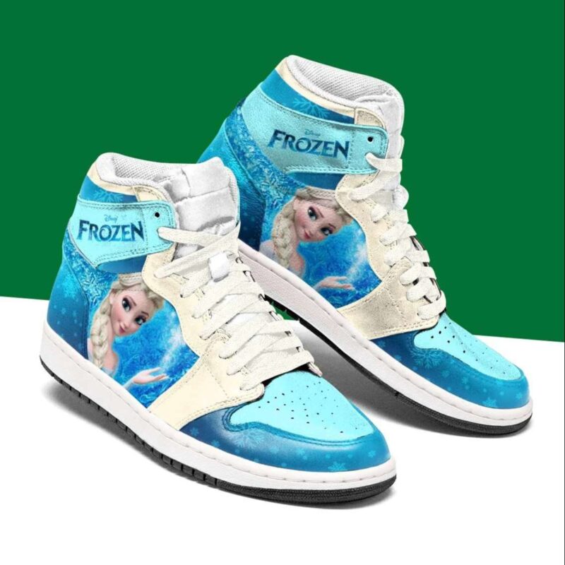 Elsa Princess Air Jordan 1 High Top Sneakers Custom Shoes For Fans