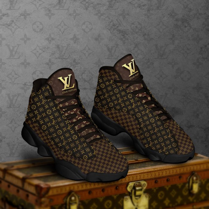Black Shoes Louis Vuitton Air Jordan 13 custom shoes sneakers