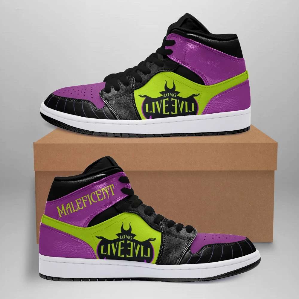 Maleficent Air Jordan 1 High Top Sneakers Custom Shoes For Fans – Let ...