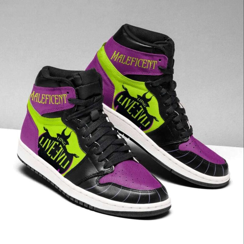 Maleficent Air Jordan 1 High Top Sneakers Custom Shoes For Fans