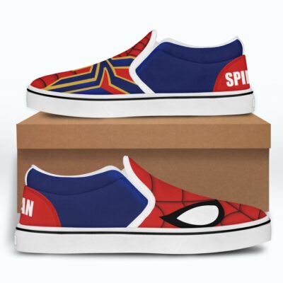 Marvel Spiderman Blue Red Black Bling Patterns Disney Graphic Cartoon Unisex Slip On Low Top Canvas Shoes 2 Marvel Spiderman Blue Red Black Bling Patterns Disney Graphic Cartoon Unisex Slip On Low Top Canvas Shoes 2