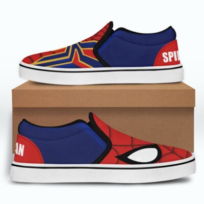 Marvel Spiderman Blue Red Black Bling Patterns Disney Graphic Cartoon Unisex Slip On Low Top Canvas Shoes 3 Marvel Spiderman Blue Red Black Bling Patterns Disney Graphic Cartoon Unisex Slip On Low Top Canvas Shoes 3