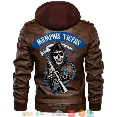 Memphis Tigers NCAA Basketball Sons Of Anarchy Brown Motorcycle Leather Jacket LJ1734