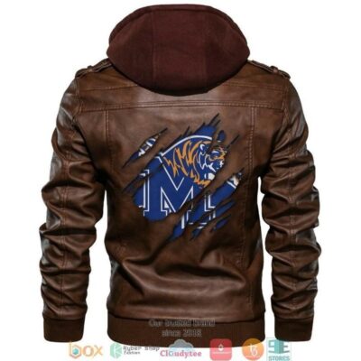 Memphis Tigers NCAA Brown Motorcycle Leather Jacket LJ1736