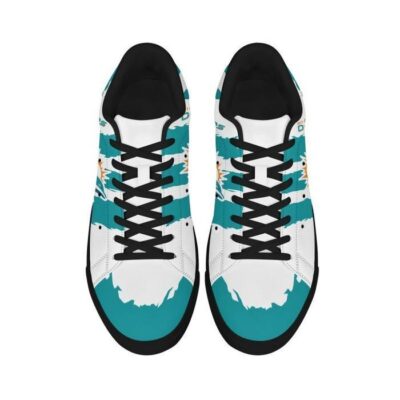 Miami Dolphins Low Top Leather Skate Shoes Tennis Shoes Sneaker For Fans Black Sole 3