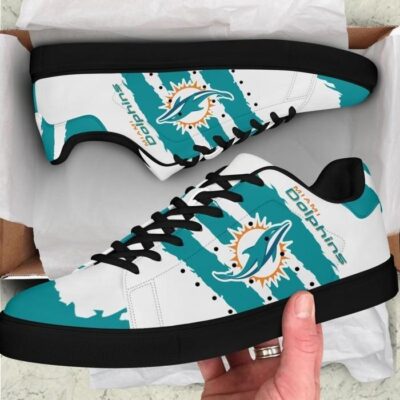 Miami Dolphins Low Top Leather Skate Shoes