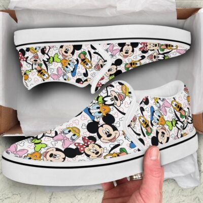 Mickey Mouse & Friends Rainbow Patterns Disney Graphic Cartoon Unisex Slip On Low Top Canvas Shoes 2 Mickey Mouse Friends Rainbow Patterns Disney Graphic Cartoon Unisex Slip On Low Top Canvas Shoes 2
