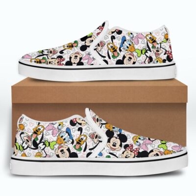 Mickey Mouse & Friends Rainbow Patterns Disney Graphic Cartoon Unisex Slip On Low Top Canvas Shoes 5 Mickey Mouse Friends Rainbow Patterns Disney Graphic Cartoon Unisex Slip On Low Top Canvas Shoes 5