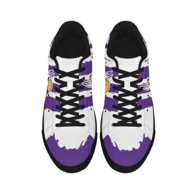 Minnesota Vikings Low Top Leather Skate Shoes Tennis Shoes Sneaker For Fans Black Sole 3