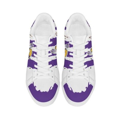 Minnesota Vikings Low Top Leather Skate Shoes Tennis Shoes Sneaker For Fans White Sole 3