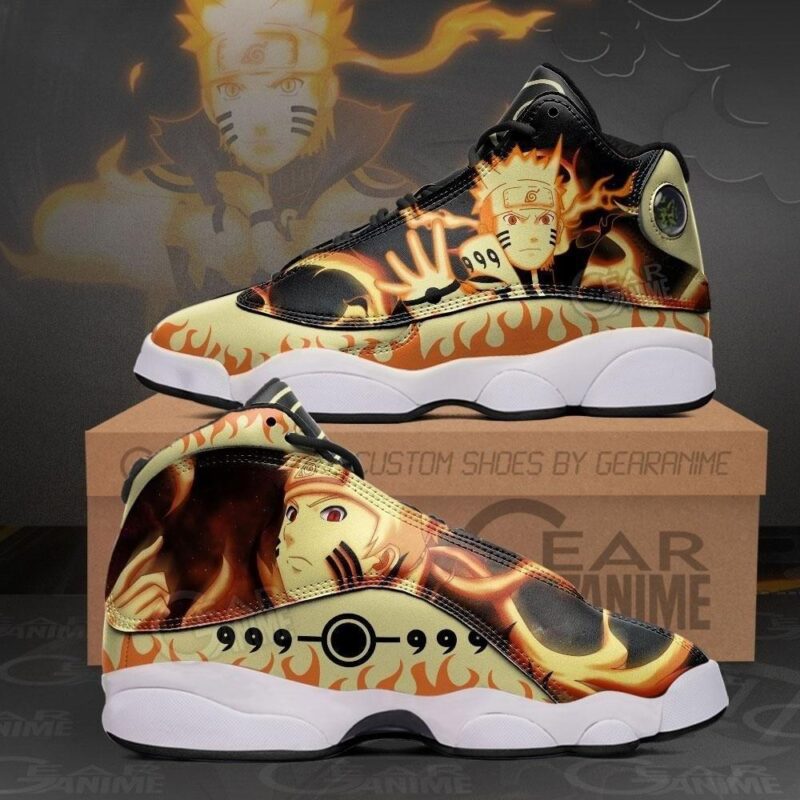 Naruto Kurama Mode Air Jordan 13 Sneakers Naruto Custom Anime Shoes JD14359