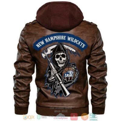 New Hampshire Wildcats NCAA Basketball Brown Leather Jacket LJ1887