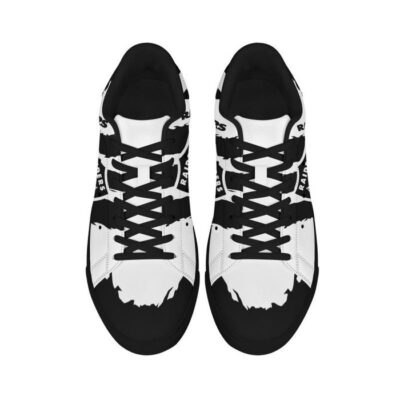 Oakland Raiders Low Top Leather Skate Shoes Tennis Shoes Sneaker For Fans Black Sole 3