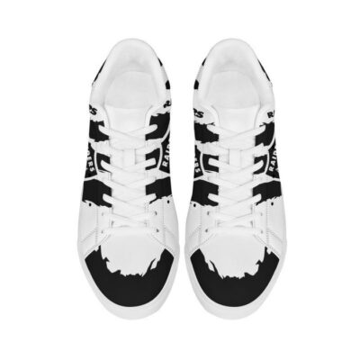 Oakland Raiders Low Top Leather Skate Shoes Tennis Shoes Sneaker For Fans White Sole 3