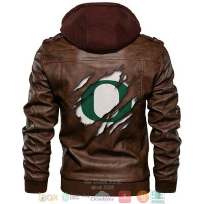 Oregon Ducks NCAA Brown Leather Jacket LJ2123
