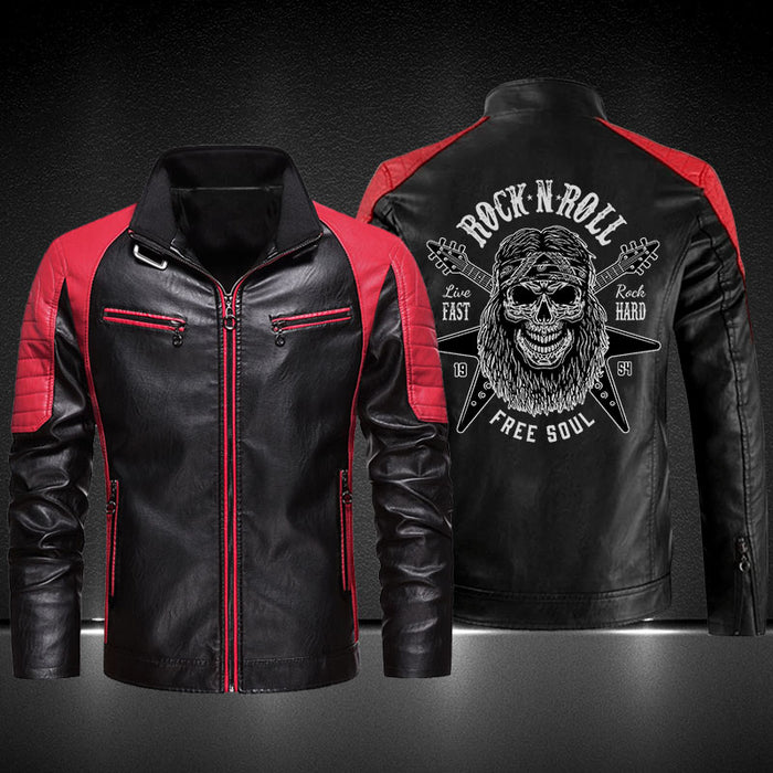 Personalized Leather Jacket Rock n Roll Free Skull LJ4495 – Let the ...