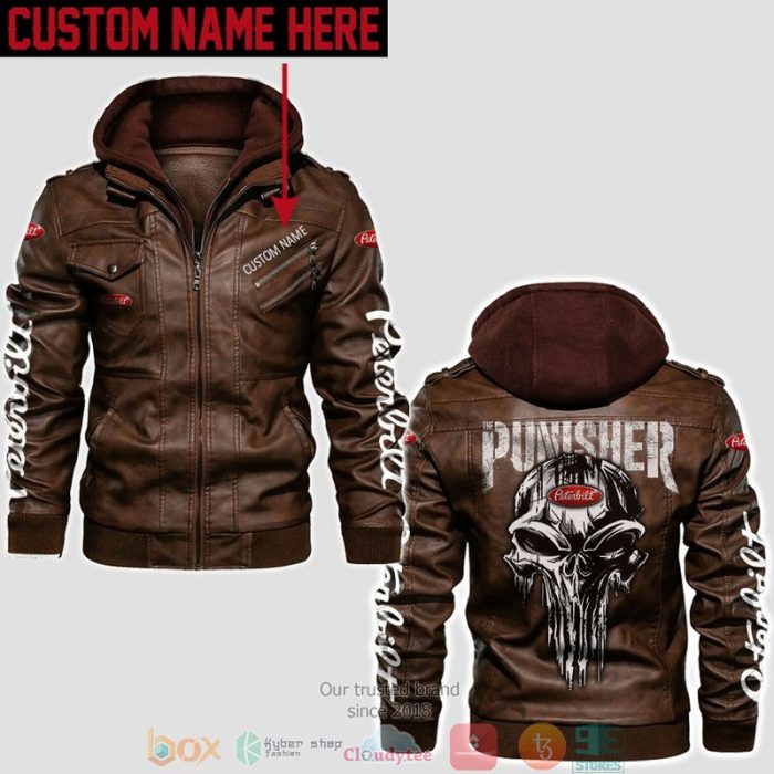 Personalized Peterbilt Punisher Skull Leather Jacket LJ2187 – Let the ...