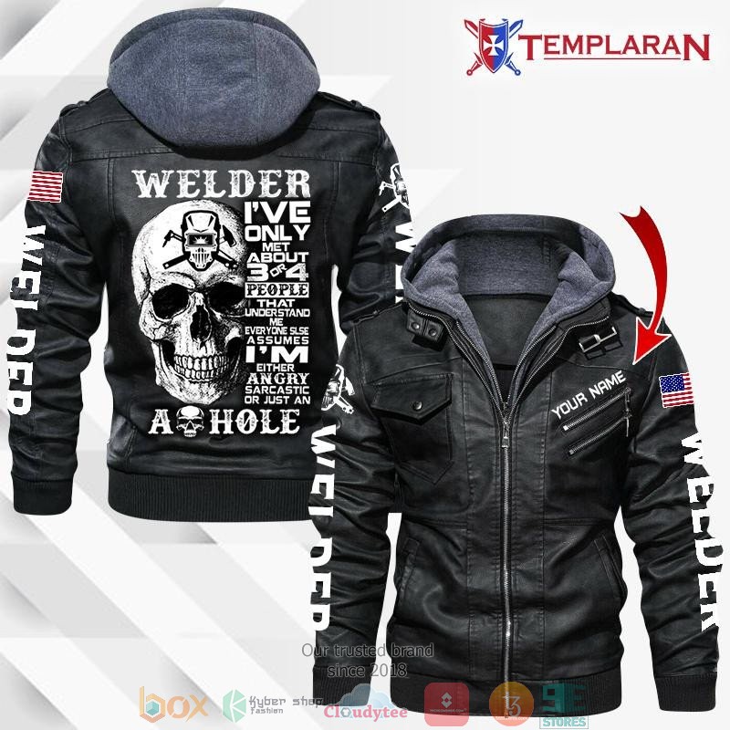 Personalized Skull Welder custom Leather Jacket LJ2190 – Let the colors ...