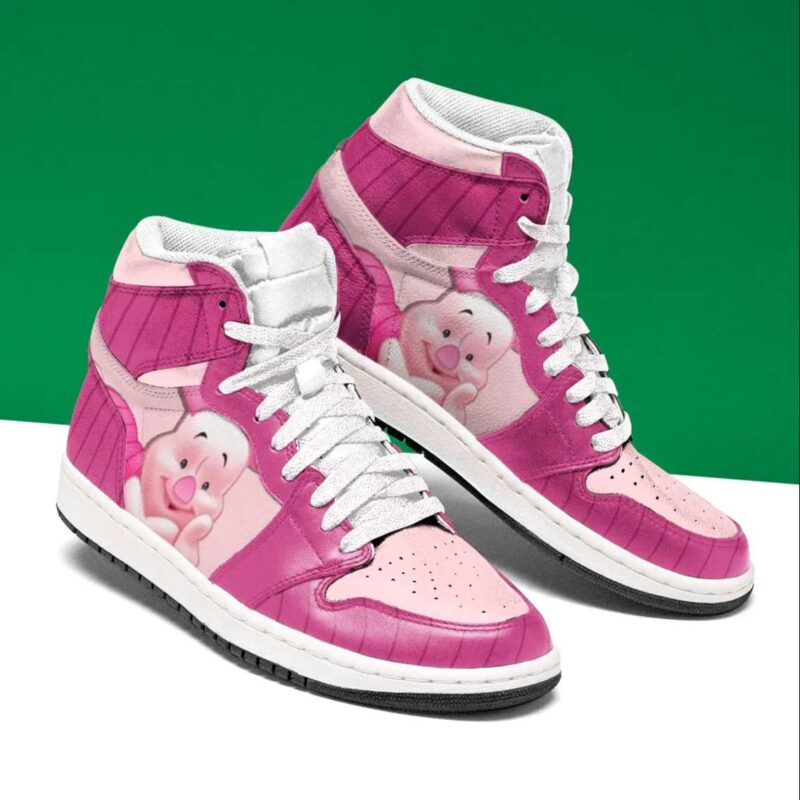 Piglet Winnie The Pooh Air Jordan 1 High Top Sneakers Custom Shoes For Fans