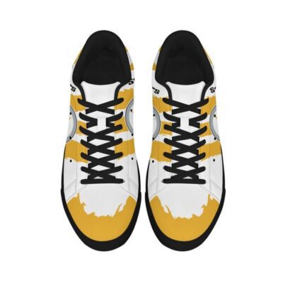 Pittsburgh Steelers Low Top Leather Skate Shoes Tennis Shoes Sneaker For Fans Black Sole 3