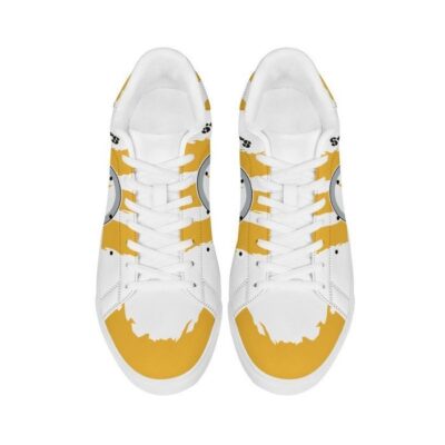 Pittsburgh Steelers Low Top Leather Skate Shoes Tennis Shoes Sneaker For Fans White Sole 3