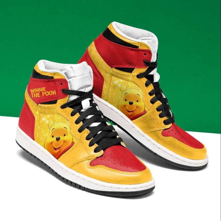 Pooh Bear Winnie The Pooh Air Jordan 1 High Top Sneakers Custom Shoes For Fans Let The Colors 