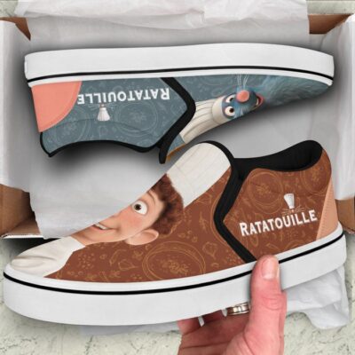 Remy Ratatouille Alfredo Linguini Brown Gray Pattern Disney Graphic Cartoon Unisex Slip On Low Top Canvas Shoes 2 Remy Ratatouille Alfredo Linguini Brown Gray Pattern Disney Graphic Cartoon Unisex Slip On Low Top Canvas Shoes 2