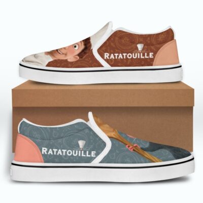 Remy Ratatouille Alfredo Linguini Brown Gray Pattern Disney Graphic Cartoon Unisex Slip On Low Top Canvas Shoes 4 Remy Ratatouille Alfredo Linguini Brown Gray Pattern Disney Graphic Cartoon Unisex Slip On Low Top Canvas Shoes 4