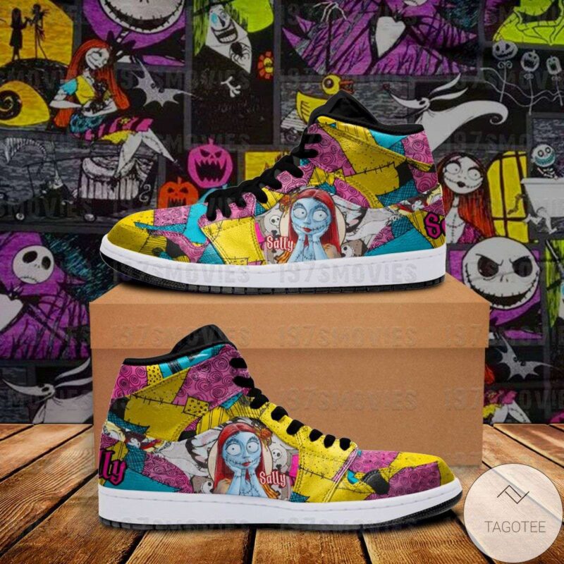 Sally Jack Skellington The Nightmare Before Christmas Air Jordan 1 High Top Sneakers Custom Shoes