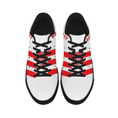 Stade Brestois 29 Low Top Leather Skate Shoes Tennis Shoes Sneaker For Fans Black Sole 3