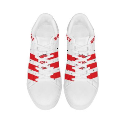 Stade Brestois 29 Low Top Leather Skate Shoes Tennis Shoes Sneaker For Fans White Sole 3