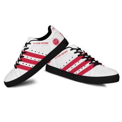 Stade de Reims Low Top Leather Stan Smith Shoes - Black Sole SST1662 2 Sneaker For Fans - Black Sole