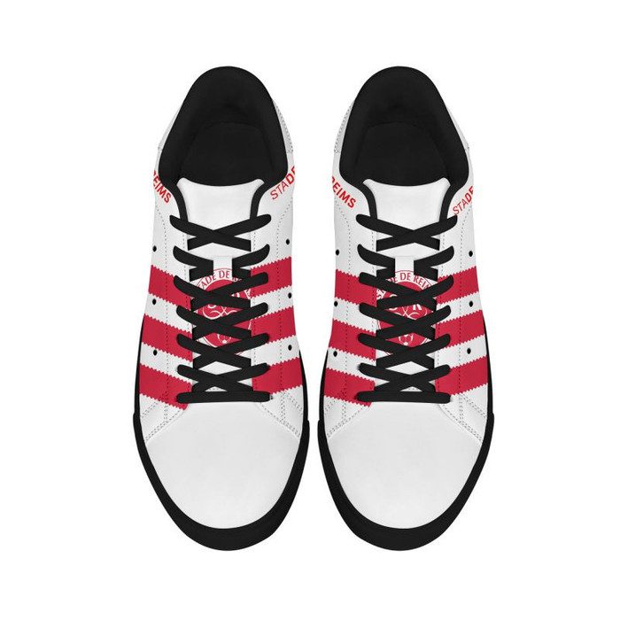 Stade-de-Reims-Low-Top-Leather-Skate-Shoes-Tennis-Shoes-Sneaker-For-Fans-Black-Sole-3 Stade de Reims Low Top Leather Skate Shoes Tennis Shoes Sneaker For Fans Black Sole 3