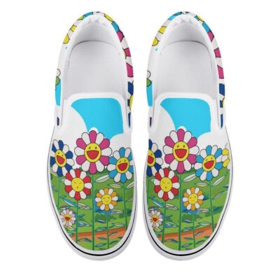 Takashi Murakami Sunflower Slip-On Shoes Low Top Sneaker For Fans