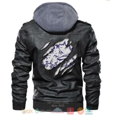Tcu Horned Frogs NCAA Black Leather Jacket LJ2586