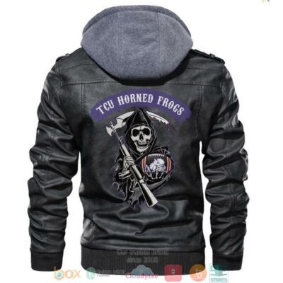 Tcu Horned Frogs NCAA Football Sons Of Anarchy Black Leather Jacket LJ2587