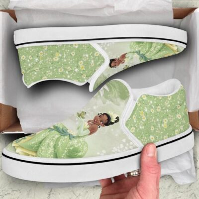 Tiana The Princess And The Frog Green Flower Patterns Disney Graphic Cartoon Unisex Slip On Low Top Canvas Shoes 2 Tiana The Princess And The Frog Green Flower Patterns Disney Graphic Cartoon Unisex Slip On Low Top Canvas Shoes 2