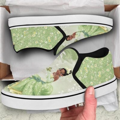 Tiana The Princess And The Frog Green Flower Patterns Disney Graphic Cartoon Unisex Slip On Low Top Canvas Shoes 3 Tiana The Princess And The Frog Green Flower Patterns Disney Graphic Cartoon Unisex Slip On Low Top Canvas Shoes 3