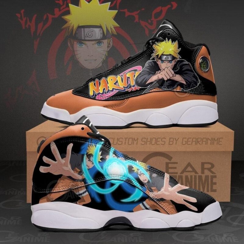 Uzumaki Naruto Rasengan Air Jordan 13 Sneakers Naruto Custom Anime Shoes JD14370