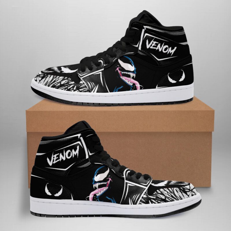 Venom Symbiote Air Jordan 1 High Top Sneakers Custom Shoes