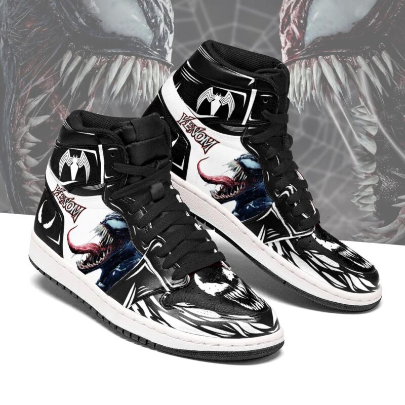 Venom Symbols Venom Movie Air Jordan 1 High Top Sneakers Custom Shoes